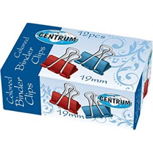 Spaustukai popieriui spalvoti 19mm CENTRUM, 12vnt.